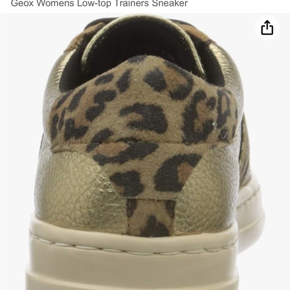 Geox Gold Leopard Women's Sneakers 7 New - Picture 5 of 10